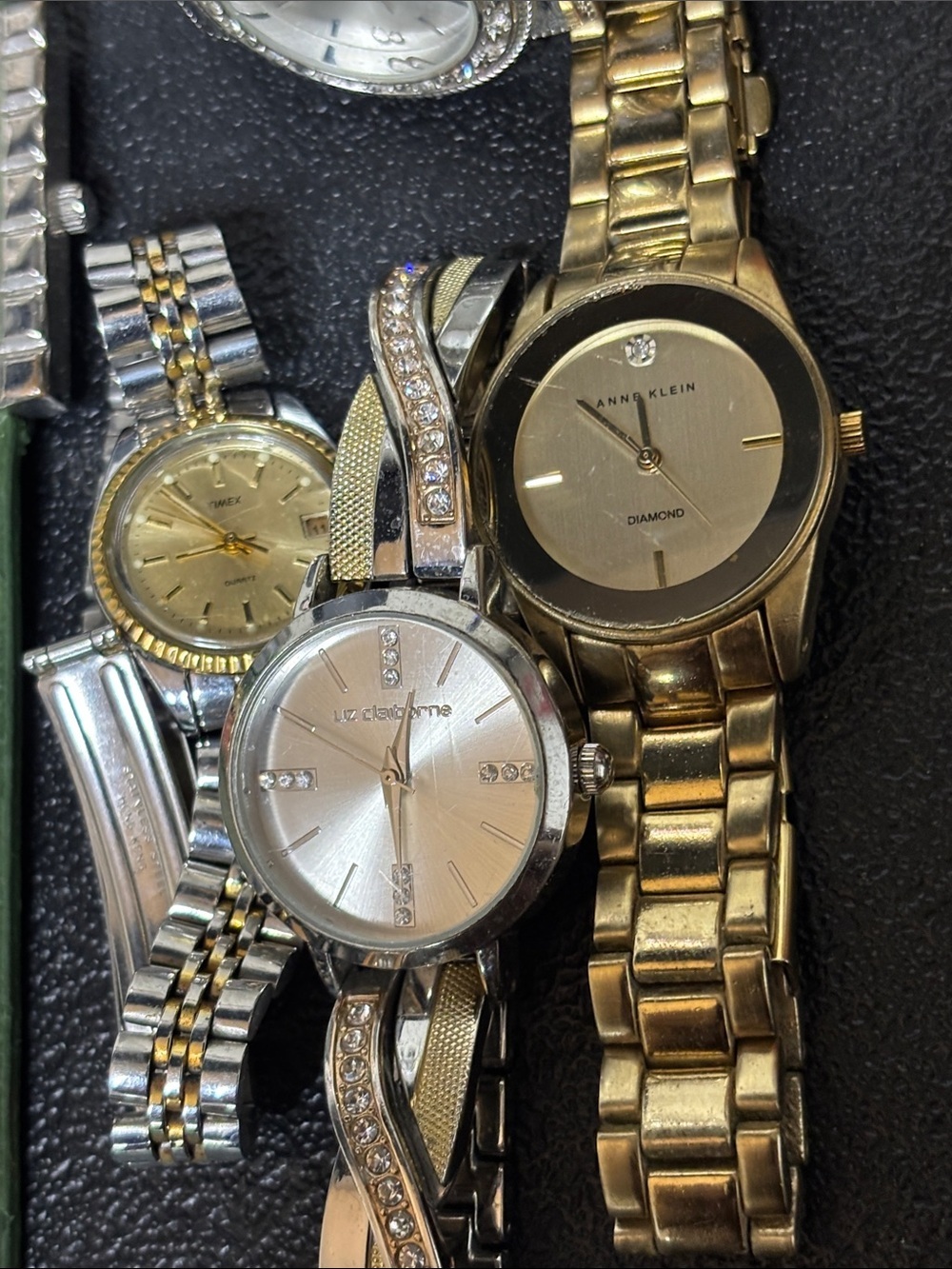 Leather Stainless Steel Bundle of Watches NEED BATTERIES! 10 Watch Mixed Brands - Picture 3 of 10